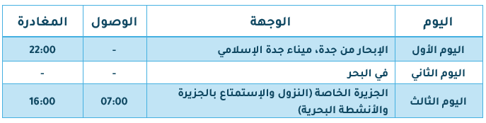 مسار كروز جدة سبلنديدا في البحر الأحمر